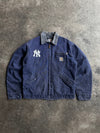 Vintage Distressed Navy Yankees Detroit Carhartt Jacket